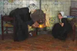 Paul Hoecker, Begütigung, Um 1880, Oil on canvas