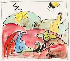 Hermann Stenner, Verkündigung an die Hirten, 1912, Watercolor