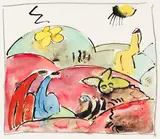 Hermann Stenner, Verkündigung an die Hirten, 1912, Watercolor