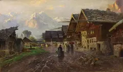 Albert Kappis, Die Frühlingsstraße in Garmisch, 1896, Oil on canvas