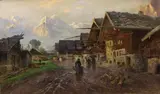 Albert Kappis, Die Frühlingsstraße in Garmisch, 1896, Oil on canvas