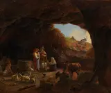 Heinrich Bürkel, Italienische Hirtenfamilie in der Felsenhöhle