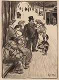 Frühling am Kanal by Heinrich Zille, Um 1905/1910, Chalk drawing, sold Dec 2023