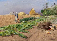 Arbeit auf dem Feld by Hugo Mühlig, Um 1898, Oil on canvas, sold Dec 2023