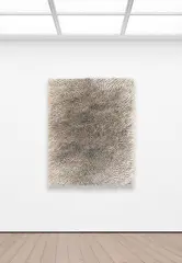 Günther Uecker, Wind, 2005, Nails and white paint, on canvas, on panel