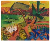 Karl Schmidt-Rottluff, Landschaft (Garten), 1919, Oil on canvas