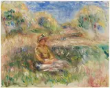 Pierre-Auguste Renoir, Femme assise dans un paysage, 1918, Oil on canvas