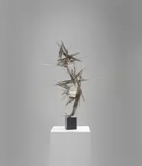 Norbert Kricke, Raumplastik, 1961, Stainless steel with silver solder, on a black ...