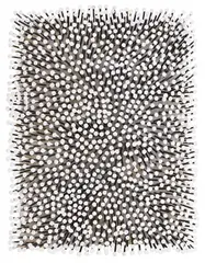 Günther Uecker, Feld, 2011, Nails and white paint, on canvas, on panel