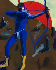 Rainer Fetting, Blue Indian (selbst), 1982, Dispersion on canvas