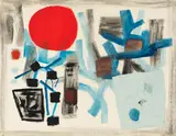 Fritz Winter, Kaltes Rot, 1956, Oil on canvas