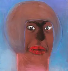 Miriam Cahn, schwarze kriegerinich, 2019, Pastel, pigments and chalks