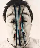 Arnulf Rainer, Don't kiss me, 1971, Mixed media over a photograph
