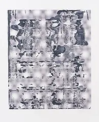 Graphit by Gerhard Richter, 2005, Serigrafie in vier Grautönen über Offsetdruck in Dunkelgrau und Grauviolett auf weißem Büttenkarton, sold Dec 2023