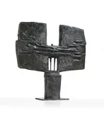 Fritz Koenig, Ikarus, 1963, Bronze with gray brown patina on base plate
