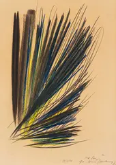 P 1959-104 by Hans Hartung, 1959, Graphite and color Pastel, sold Dec 2023