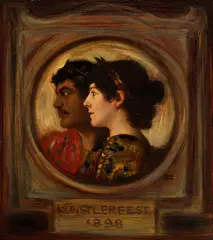 Franz von Stuck, Franz und Mary Stuck – Künstlerfest, 1898, Oil on paper, laminated on panel