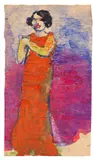 Emil Nolde, Diseuse mit rotem Kleid