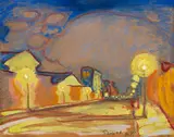 Max Pechstein, Straße in Paris, 1908, Tempera over pencil drawing