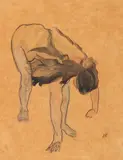 Oskar Kokoschka, Vornübergebeugter Mädchenakt
