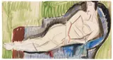 Ernst Ludwig Kirchner, Liegender weiblicher Akt, 1926, Watercolor with chalks and India ink