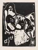 Karl Schmidt-Rottluff, Liebespaar, 1909, Woodcut