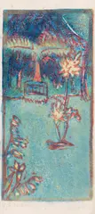 Ernst Ludwig Kirchner, Gartenbild, 1904, Woodcut in colors. Watercolor printing