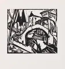 Ernst Ludwig Kirchner, Elisabeth-Ufer (Berlin), 1913/14, Woodcut