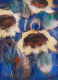 Sonnenblumen by Christian Rohlfs, 1929, Water-tempera, sold Jun 2023