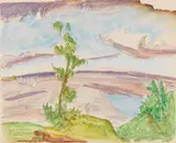 Erich Heckel, Blick über die Förde, 1923, Watercolor over pencil