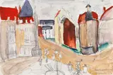 Erich Heckel, Ostende, 1916, Watercolor and pencil
