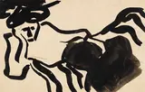 Karl Schmidt-Rottluff, Liegende im schwarzen Rock