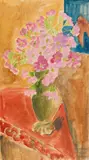 Erich Heckel, Primelstrauß, 1922, Watercolor over black chalks