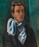 Wilhelm Schmid, Selbstbildnis, Um 1929/30, Oil and tempera on board
