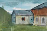 Paula Modersohn-Becker, Häuser, Um 1897, Gouache