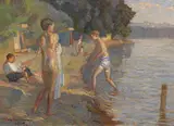 Christian Landenberger, Badende Knaben, 1915, Oil on canvas