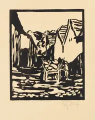 Fritz Bleyl, Dorfstraße (Bergstraße), 1905, Woodcut