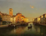 Antoine Bouvard, Venezianischer Kanal, Um 1935-1940, Oil on canvas, laminated on board