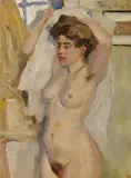 Philipp Klein, Aktstudie I, 1907, Oil on cardboard