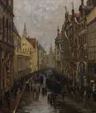 Charles (Karl) Vetter, Kaufingerstraße in München, Um 1920, Oil on canvas