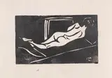 Liegender Rückenakt by Ernst Ludwig Kirchner, 1906, Woodcut, sold Jun 2023
