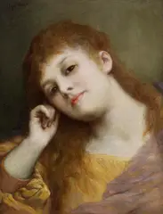 Gabriel von Max, Bildnis eines jungen Mädchens, Um 1900, Oil on panel