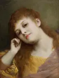 Gabriel von Max, Bildnis eines jungen Mädchens, Um 1900, Oil on panel