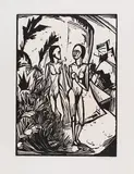 Frauen am Strand by Erich Heckel, 1919, Woodcut, sold Jun 2023