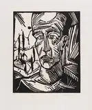 Jüngling by Erich Heckel, 1917, Woodcut, sold Jun 2023