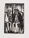 Erich Heckel, Zwei Verwundete, 1914, Woodcut