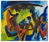 Karl Schmidt-Rottluff, Fischer mit Netzen, 1921, Oil on canvas