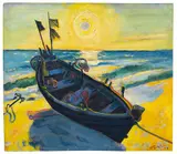 Max Pechstein, Boot bei aufgehender Sonne, 1949, Oil on canvas