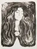 Edvard Munch, Die Brosche. Eva Mudocci, 1903, Lithograph