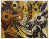 Ernst Wilhelm Nay, Pferdeköpfe, 1948, Oil on canvas